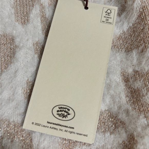 Laura Ashley Floral Patterned blush metallic Sweater 1X - Picture 6 of 8